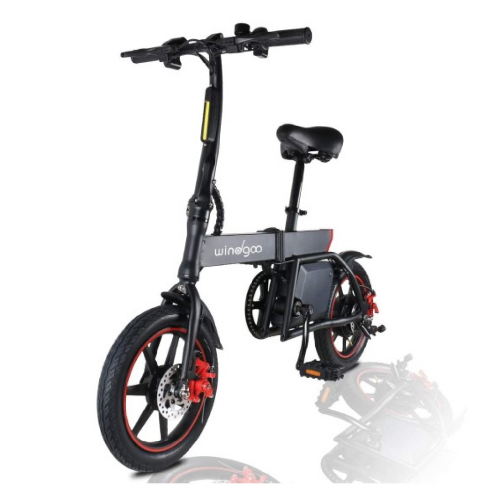 Windgoo- E-Bike - Elektrische Fiets - vouwfiets- gashendel fiets- 14inch - ( B20 Zwart )