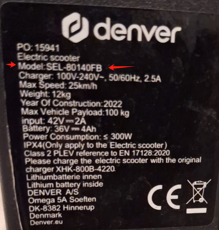 Denver e-step SEL-80 FMK2 display met gashendel - Dikke aansluiting