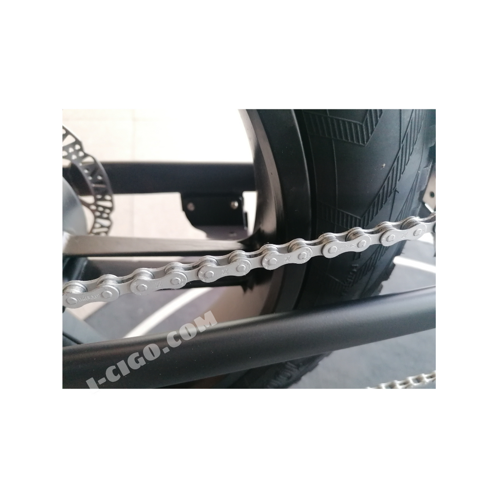 E-Fatbike -OUXI V8 / H9 elektrische sport line offroad E-Fatbike met 20inch banden 48V15ah-Zwart/bruin