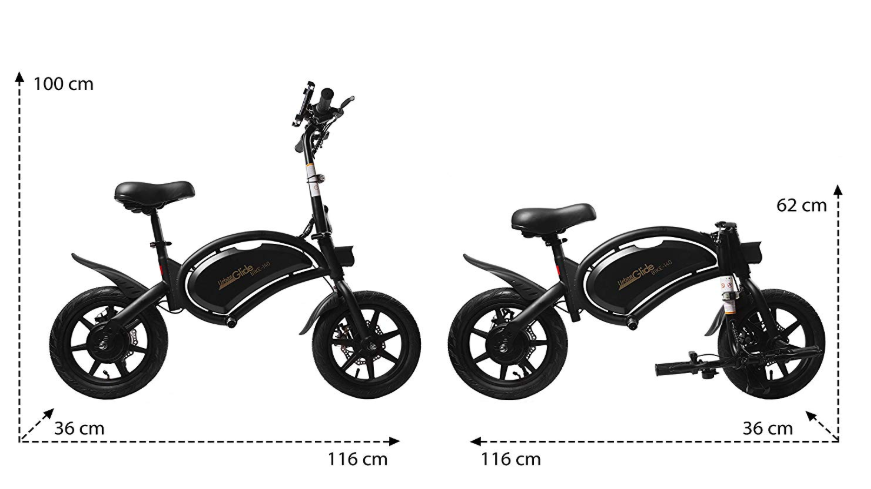 UrbanGlide Bike,elektrische scooter voor volwassenen, fietsontwerp-zwart