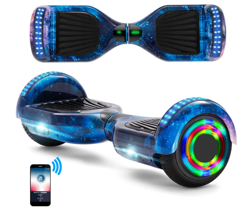 Hoverboard 6,5inch met hoverkart - Flits wielen - Bluetooth speaker - Blue sky