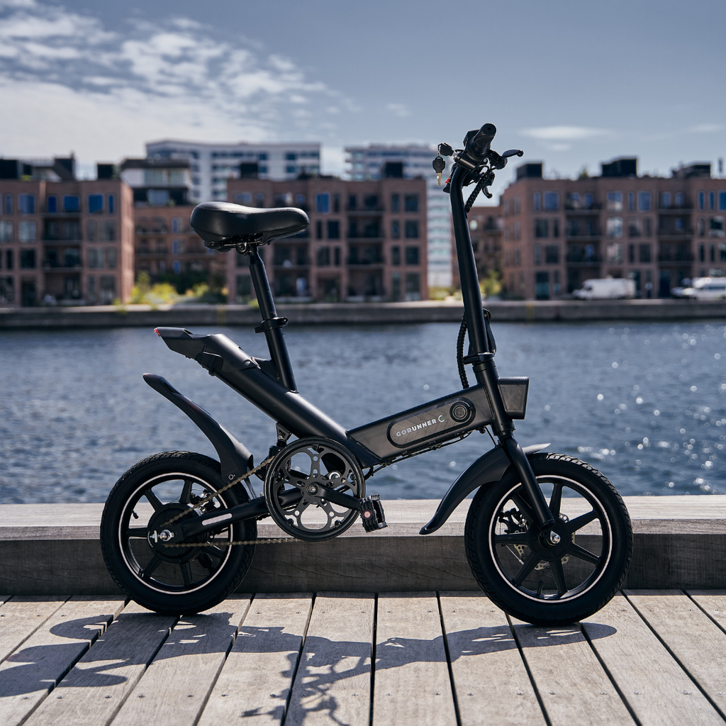 GoRunner- E-Bike –Elektrische plooifiets - Mini Elektrische Fiets - Vouwfiets-met Lithuim-ion accu- Borstelloze motor (Zwart)