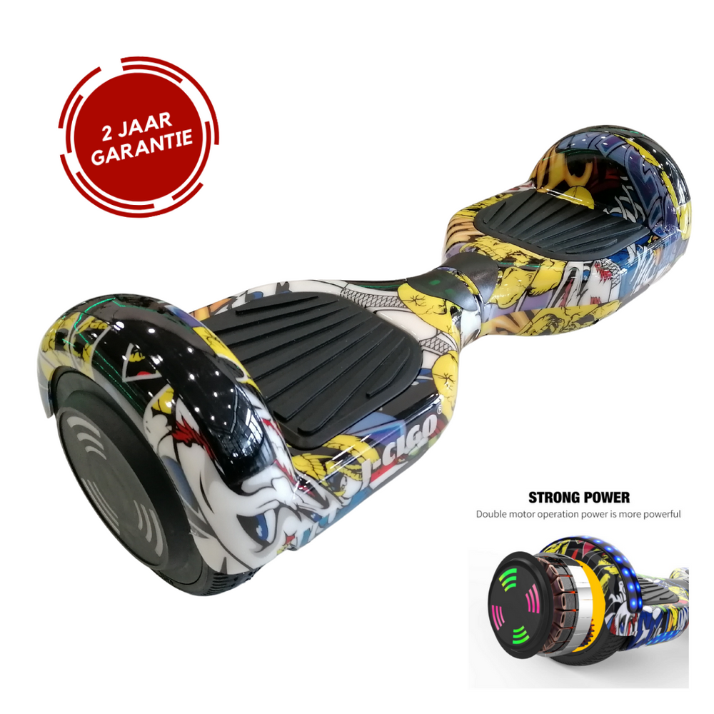 I-CIGO - Hoverboard 6,5inch - UL 2272 hoogste niveau veiligheidskeuringscertificaat - Flits wielen - Bluetooth speaker -Hip Hop
