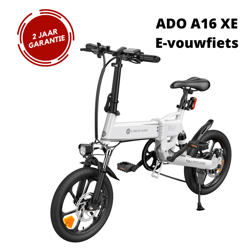 ADO elektrische vouwfiets A16 XE met 16inch 36V 7.5ah-Wit