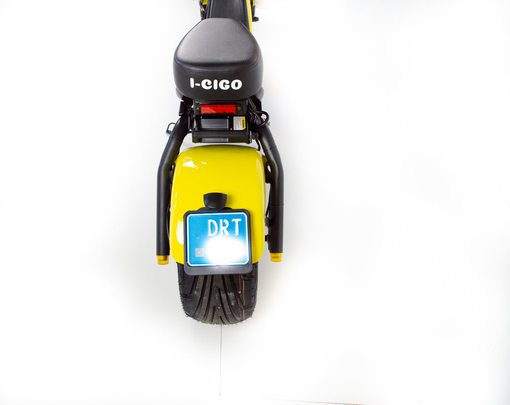 I-CIGO E-chopper e-scooter 2.0 Geel, Citycoco stadsscooter met Blauw kenteken
