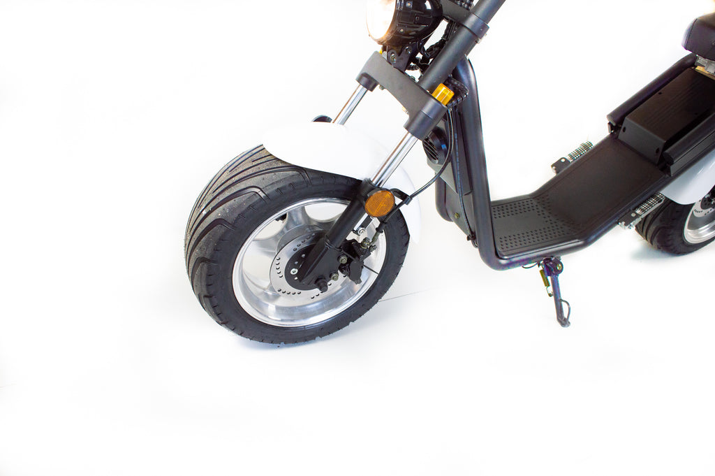 I-CIGO E-scooter 2.0,Wit, Citycoco stadsscooter met blauw kenteken(100% elektrische )