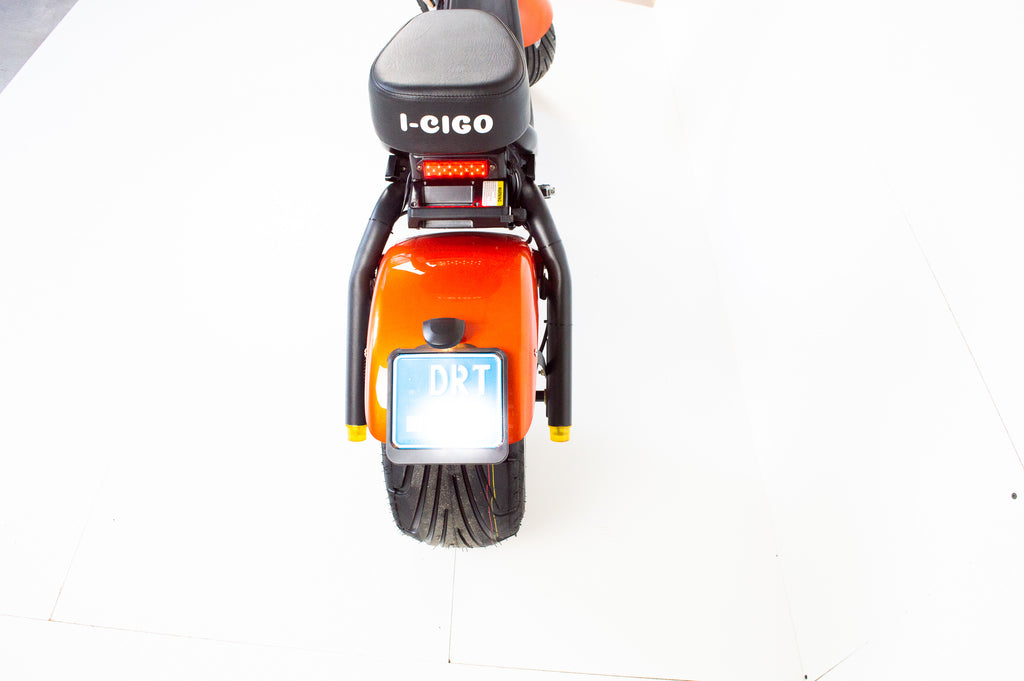 I-CIGO E-scooter 2.0,Orangje, Citycoco stadsscooter met blauw kenteken