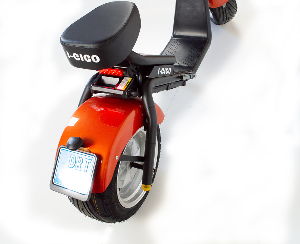 I-CIGO E-scooter 2.0,Orangje, Citycoco stadsscooter met blauw kenteken