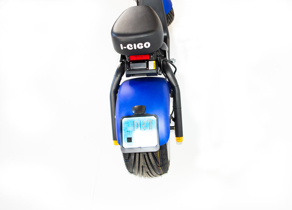 I-CIGO E-scooter 2.0,Mat Blauw, Citycoco stadsscooter met blauw kenteken