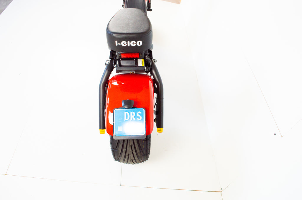 I-CIGO E-scooter 2.0,Rood, Citycoco stadsscooter met blauw kenteken