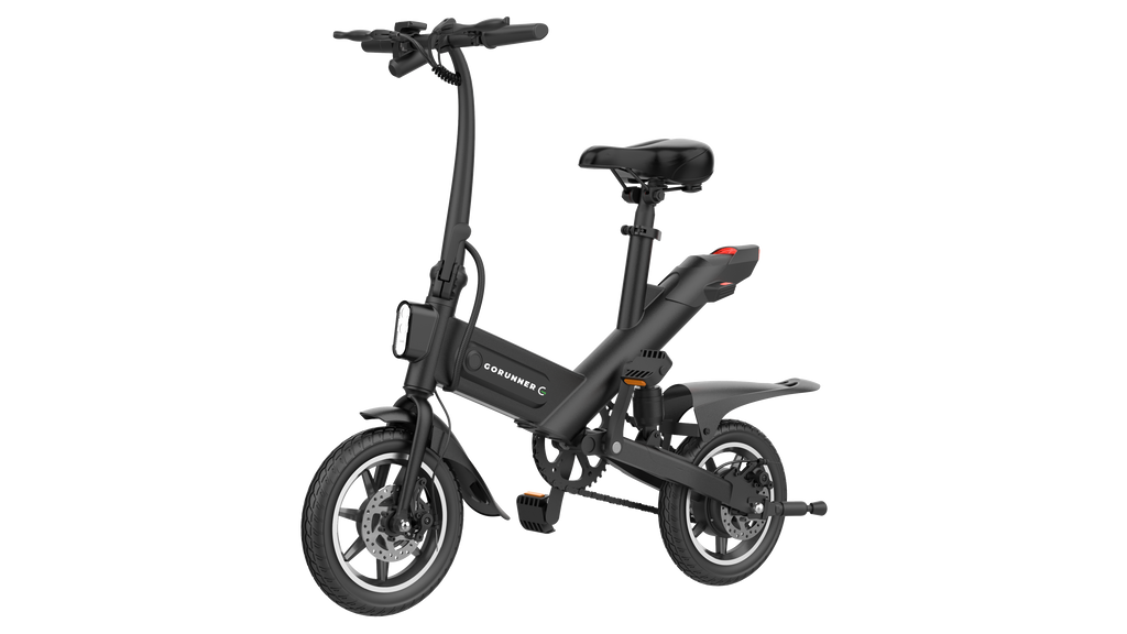 GoRunner- E-Bike –Elektrische plooifiets - Mini Elektrische Fiets - Vouwfiets-met Lithuim-ion accu- Borstelloze motor (Zwart)