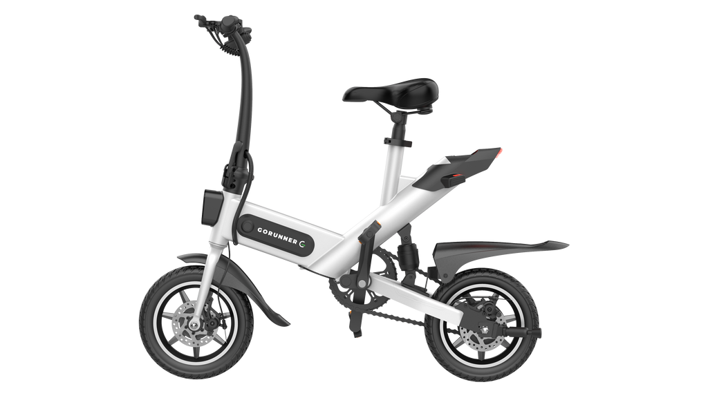 GoRunner- E-Bike –Elektrische plooifiets - Mini Elektrische Fiets - Vouwfiets-met Lithuim-ion accu- Borstelloze motor (Wit)