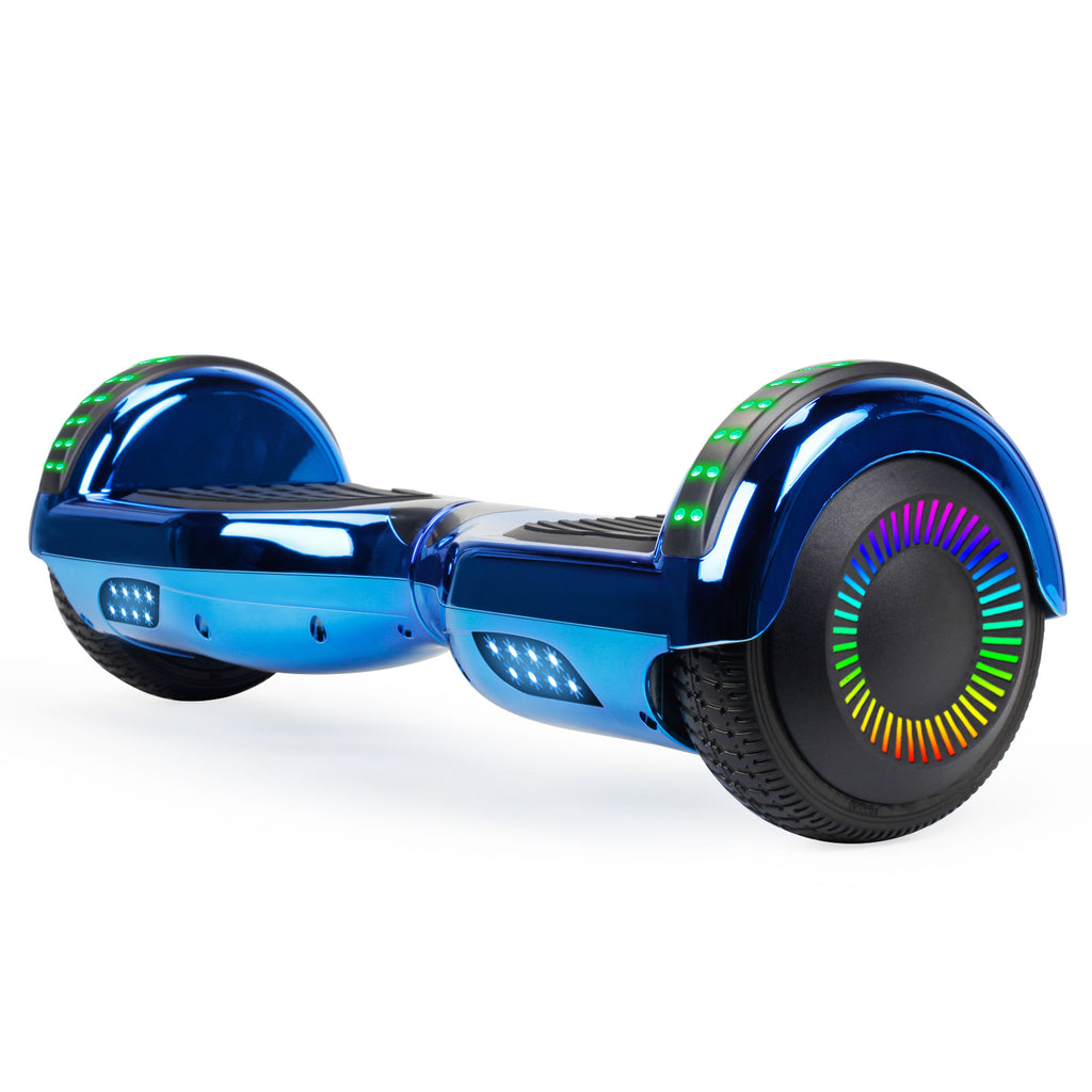 I-CIGO – Flying ant - hoverboard 6.5inch - Bluetooth speaker - Led verlichtingen - Flits wielen - Blauw chroom