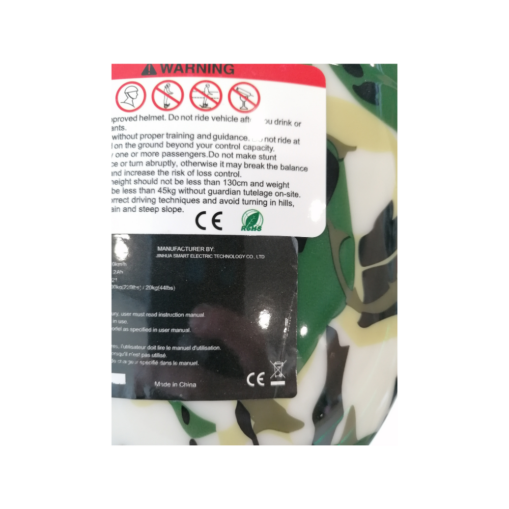 I-CIGO - Hoverboard 6,5inch - UL 2272 hoogste niveau veiligheidskeuringscertificaat - Flits wielen - Bluetooth speaker - Camouflage groen