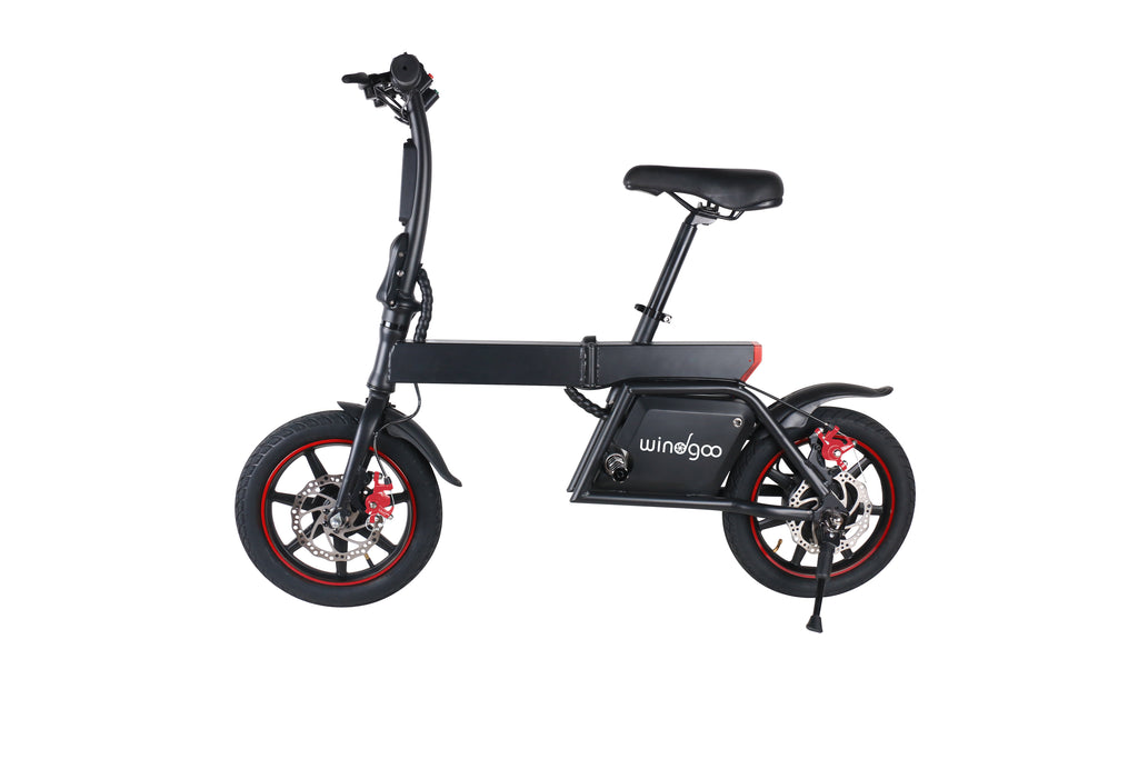 I-CIGO -E-Bike,Elektrische Fiets opvouwbaar stuur met lithium-ion accu,Achterwielmotor( B19-Zwart )