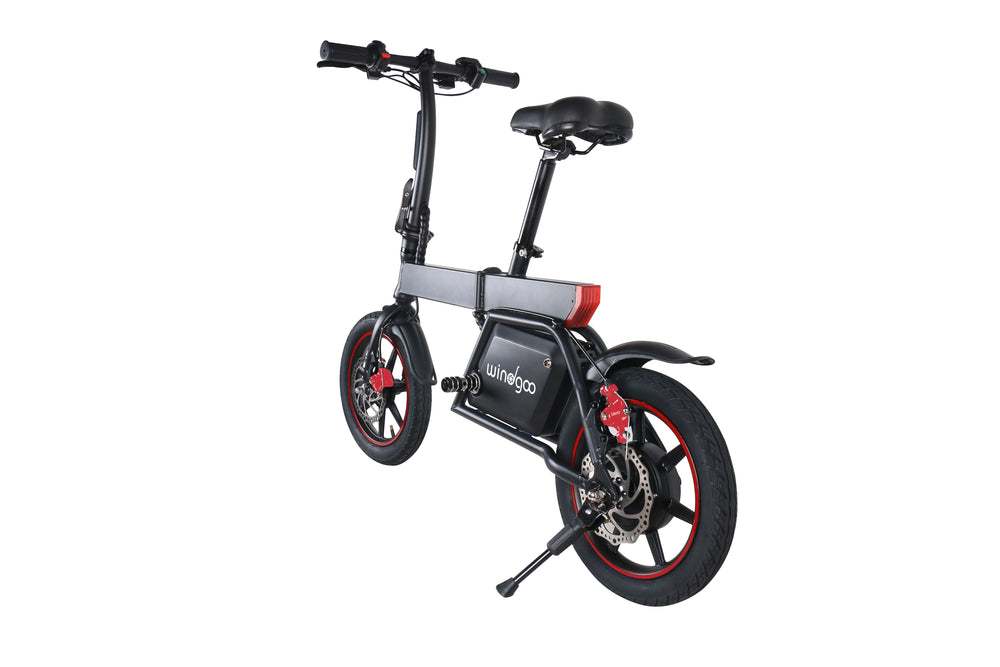 I-CIGO -E-Bike,Elektrische Fiets opvouwbaar stuur met lithium-ion accu,Achterwielmotor( B19-Zwart )