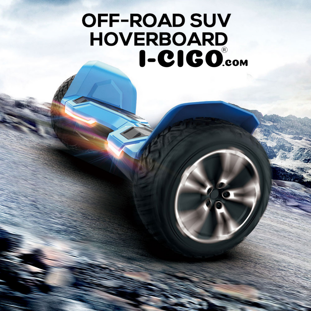 I-CiGo - Gyroor G2 - Off-road hoverboard 8.5inch- UL 2272 hoogste niveau veiligheidskeuringscertificaat – uniek App funcite - Bluetooth speakers.-Blauw