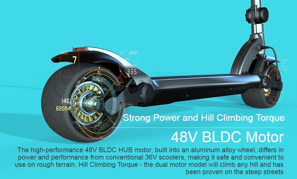 I-CIGO - Mercane WideWheel Pro - kickscooter -10Ah,Dual motor 2*500W – Snelheid 25km-45km Max